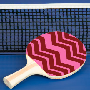 Karmesinrot Pink Chevron Zickzack Design Tischtennis Schläger