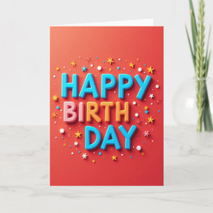 Karmesinrote Happy-Birthday-Karte Karte