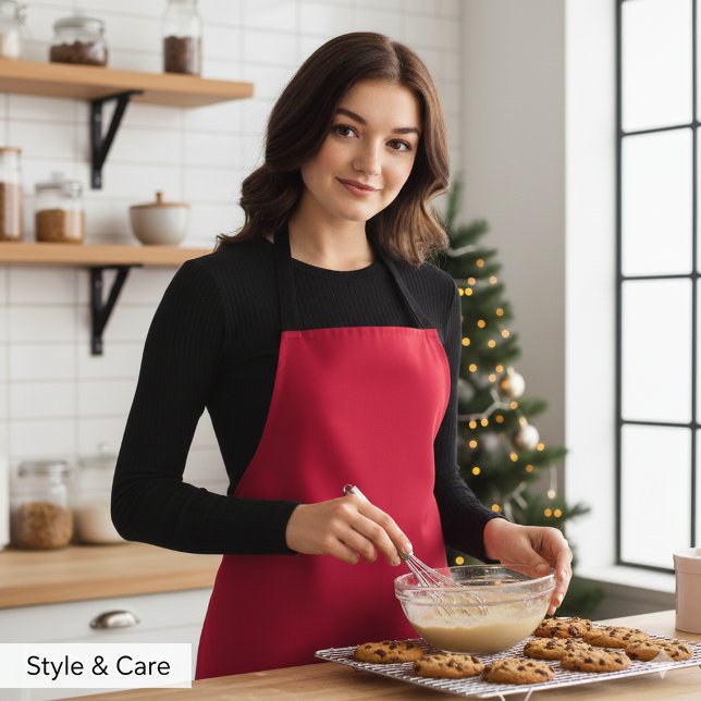 Karmesinrote Küchenschürze mit eleganter Note Schürze (Crimson Red Kitchen Apron with Elegant Flair)