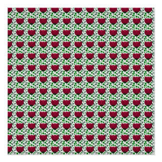 Karmesinrote Tulpen-Blumenmuster | Elegantes Rot Poster