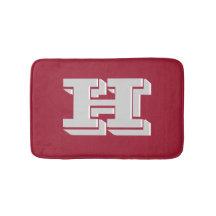Karmesinrote und weiße Monogramm im Varsity-Letter