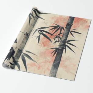 Karmesinroter Bambus Serenity Tinte Waschen Geschenkpapier