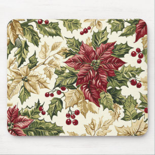 Karmesinroter Champagner-Weihnachtsstern-Stechpalm Mousepad