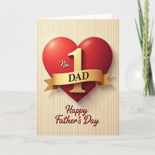 Karmesinroter Dad Nummer Eins Karte