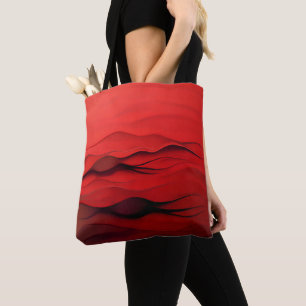 Karmesinroter Fluss – Abstrakte rote Bewegungsmust Tasche
