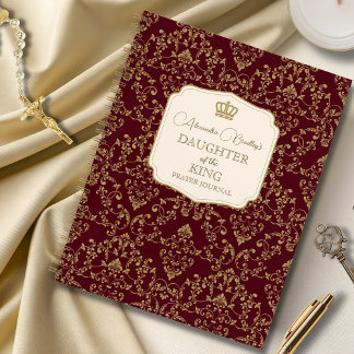 Karmesinroter Gold Damast Königstochter Notizbuch