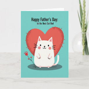 Karmesinrotes Herz Katzenpapa Karte