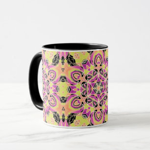 Karmesinrotes, mehrfarbiges Mandala Tasse
