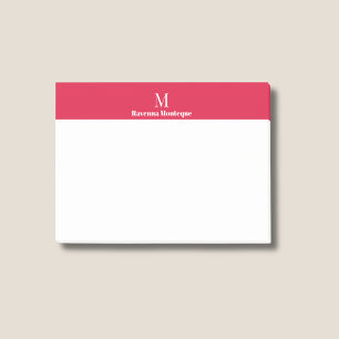Karmesinrotes modernes personalisiertes Namensinit Post-it Klebezettel