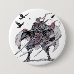 Karmesinrotes Ninja-Handyhülle Button