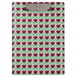 Karmesinrotes Tulpen-Blumenmuster   Elegantes Rot  Klemmbrett