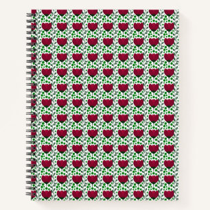 Karmesinrotes Tulpen-Blumenmuster Elegantes Rot Notizbuch
