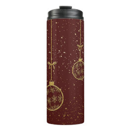 Karmesinrotes und goldenes Ornament Weihnachts-The Thermosbecher