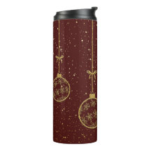 Karmesinrotes und goldenes Ornament Weihnachts-The