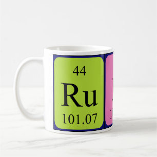 Karminrote Namen-Tasse der periodischen Tabelle Kaffeetasse