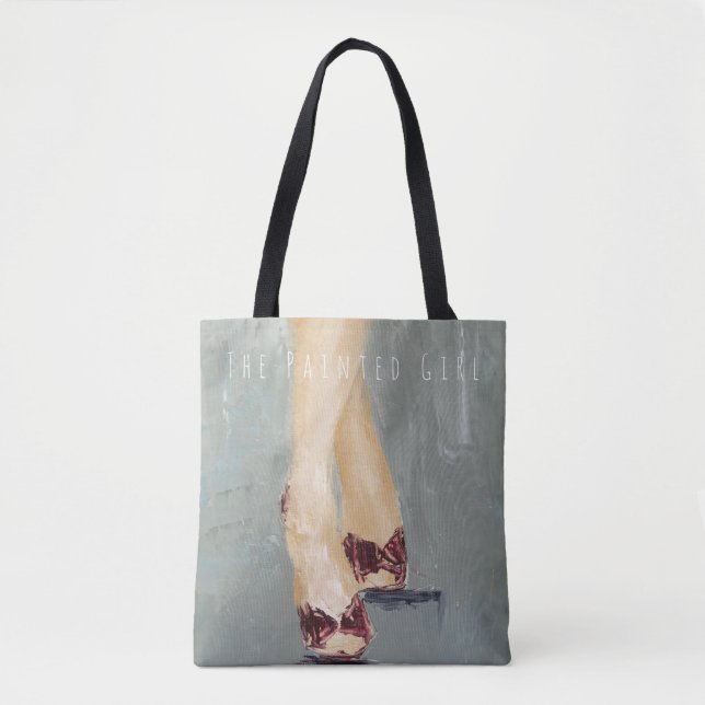 "Karminrote Schuhe" einfach und stilvolle graue Tasche (Vorderseite)