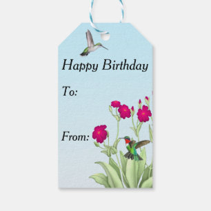 Karminrote Throated Kolibri-Paar-Geschenk-Umbauten Geschenkanhänger