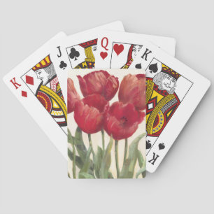Karminrote Tulpen Spielkarten