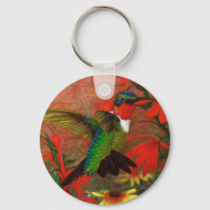 Karminroter Kolibri Schlüsselanhänger