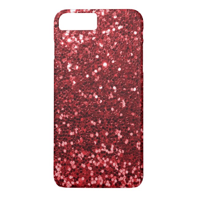 Karminroter roter Imitat-Glitzer-Schein-Druck Case-Mate iPhone Hülle (Rückseite)