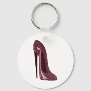 Karminroter roter Stilett-Schuh Schlüsselanhänger