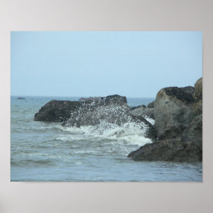 Karminroter Strand Poster