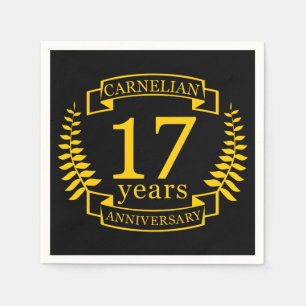 Karnelian Gemstone Hochzeitstag 17 Jahre Serviette