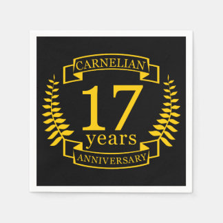 Karnelian Gemstone Hochzeitstag 17 Jahre Serviette