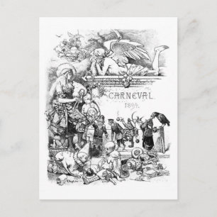 Karneval 1894 Vintage Postkarte