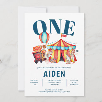 Karneval Circus Big One 1. Geburtstag Einladung