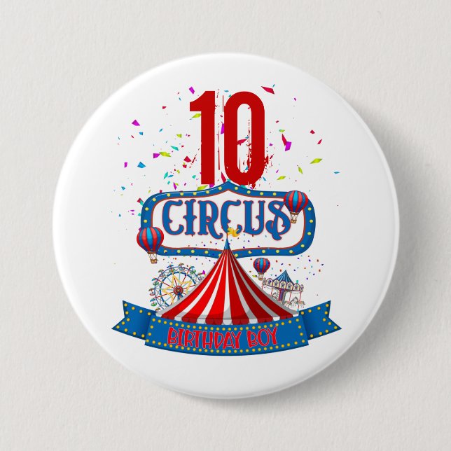 Karneval Circus Party Celebration Age 5 Match Button (Vorderseite)