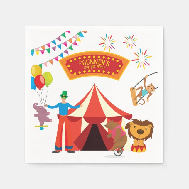 Karneval Circus Party Serviette (Vorderseite)
