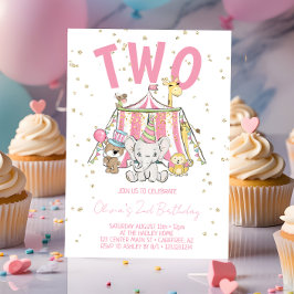 Karneval Circus Rosa 2. Geburtstag Einladung