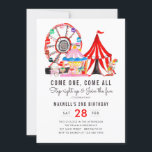 Karneval Circus Show Jon the Fun Kid Geburtstag Einladung<br><div class="desc">Modern Circus Karneval Festival Ausstellung Geburtstagsfeier Einladung</div>