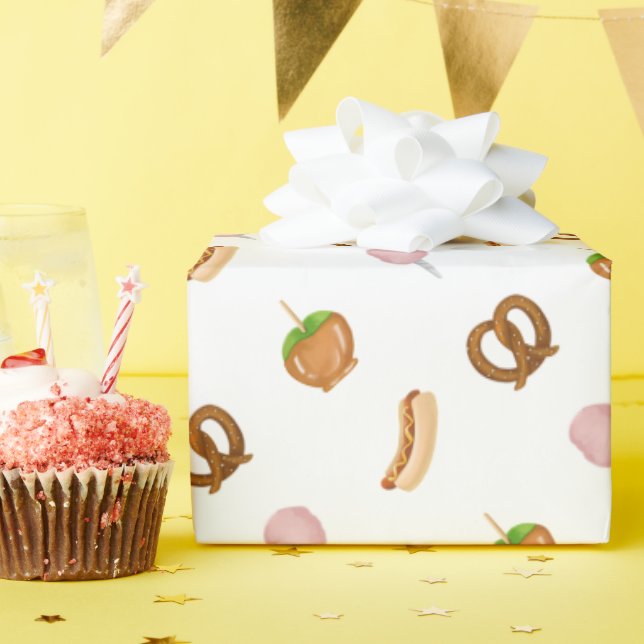 Karneval Circus Staat Messe Snacks Wrapping Paper Geschenkpapier (Geburtstagsparty)