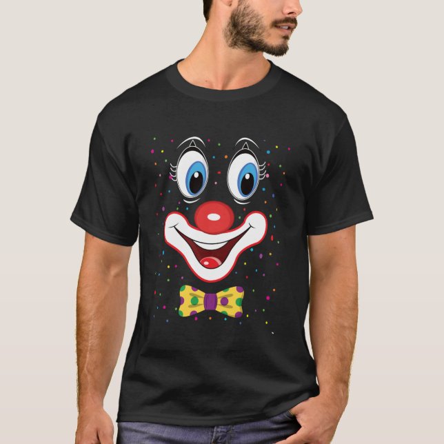 Karneval Clown Gesicht Circus Kostüm Kinder Männer T-Shirt (Vorderseite)