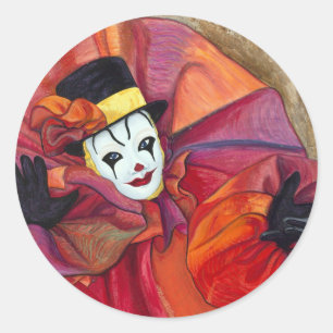 Karneval Clown Runder Aufkleber