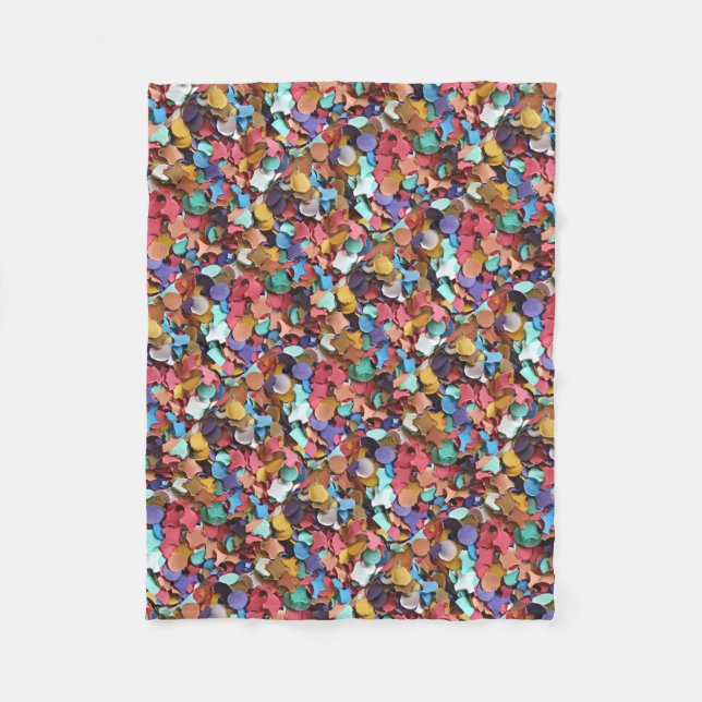 Karneval Confetti farbenfrohe Papierstücke Stücke  Fleecedecke (Vorderseite)