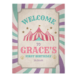 Karneval Geburtstagsposter Circus Begrüßung Poster