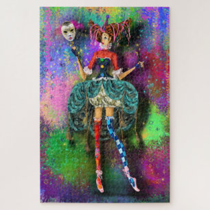 Karneval Girl Clown Joker Jigsaw Puzzle Malerei