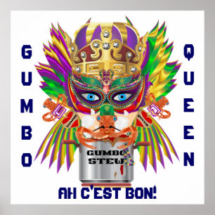 Karneval-Gumbo-Königin-Ansicht deutet bitte an Poster