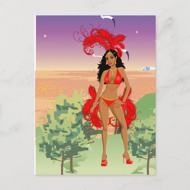 Karneval, Halloween oder Beauty Pageant Postkarte (Vorderseite)