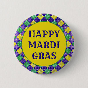 Karneval-Harlekin-Diamant-Karnevals-Muster Button