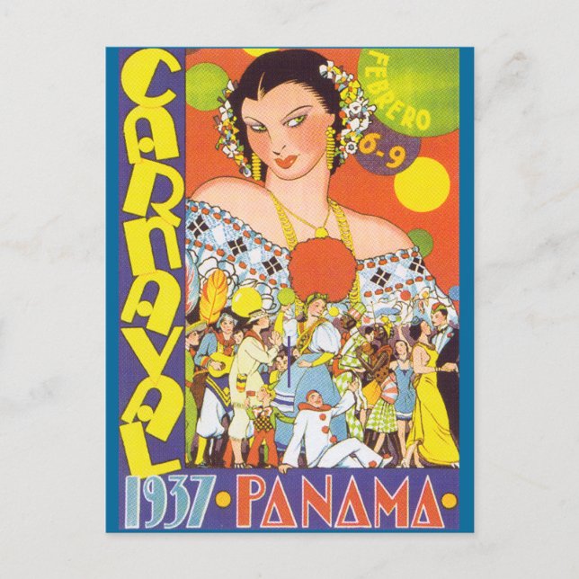 Karneval in Panama Postkarte (Vorderseite)