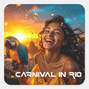 KARNEVAL IN RIO QUADRATISCHER AUFKLEBER
