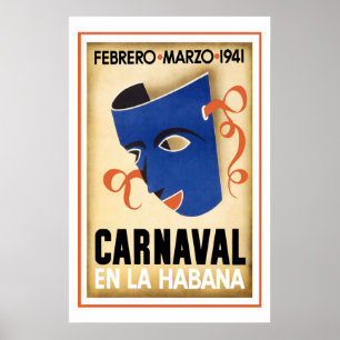 Karneval in Vintager Reise Havanas Poster