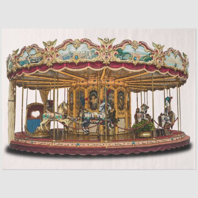 Karneval Karussell Illustration 20x30 Decoupage Seidenpapier (Vorderseite)