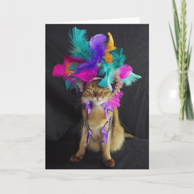 Karneval Kitteh Gruß-Karte, Umschlag Karte (Vorderseite)