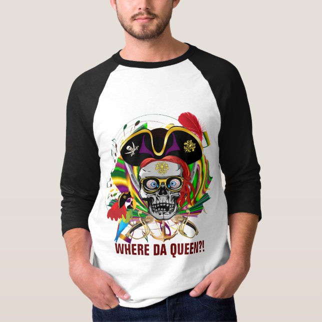Karneval-Kleiderpiraten-Fronten-Königin-an T-Shirt (Vorderseite)