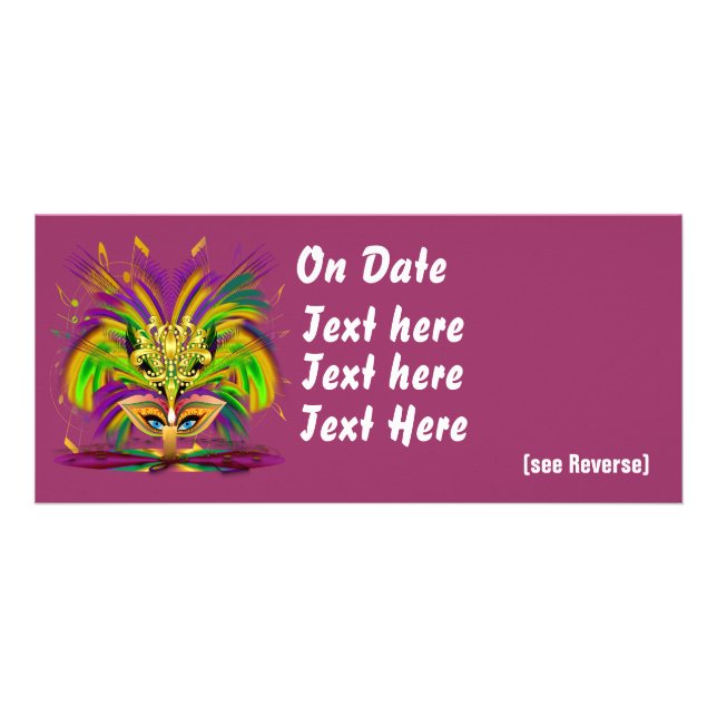 Karneval-Königin-Ansicht merkt bitte Werbekarte (Vorne)